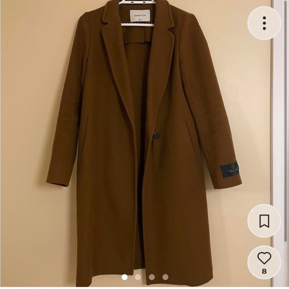 BABATON aritzia brown wool coat (stedman)